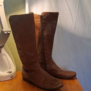 Born Brown Leather Knee-High Boots Size 9.5